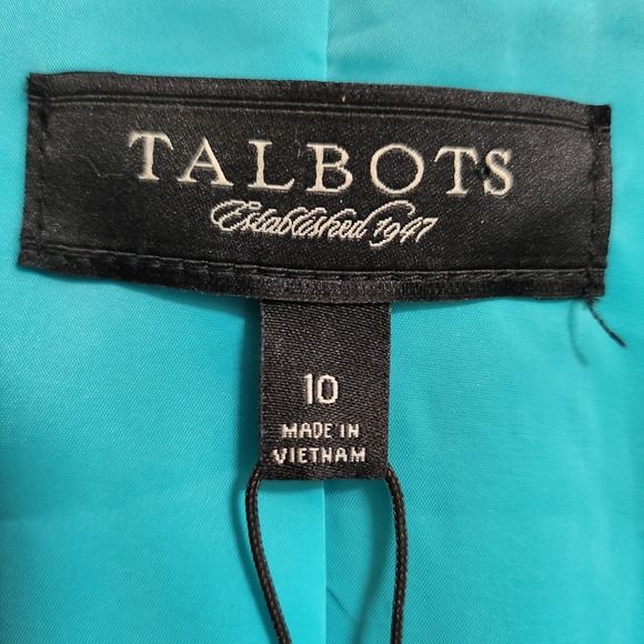Talbots Double Breasted Grace Fit Blazer Cotton‎ Silk Blend - Picture 4 of 10